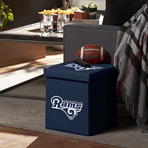 Franklin Sports NFL Los Angeles Rams Storage Ottoman with Detachable Lid 14 x 14 x 14 - Inch - Thumbnail 3
