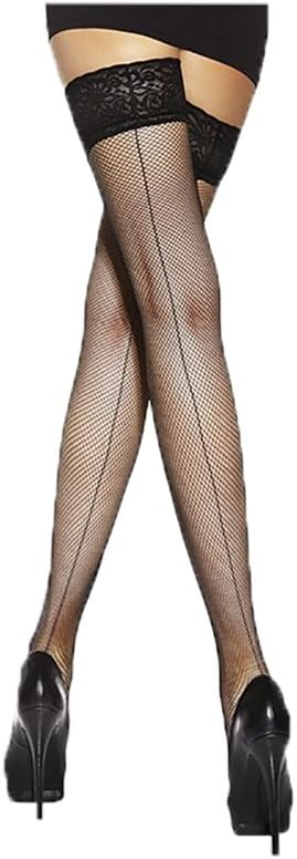 Fishnet Backseam Lace Top Hold Ups By Sentelergi,Various Colours,Sizes S,M,L,XL