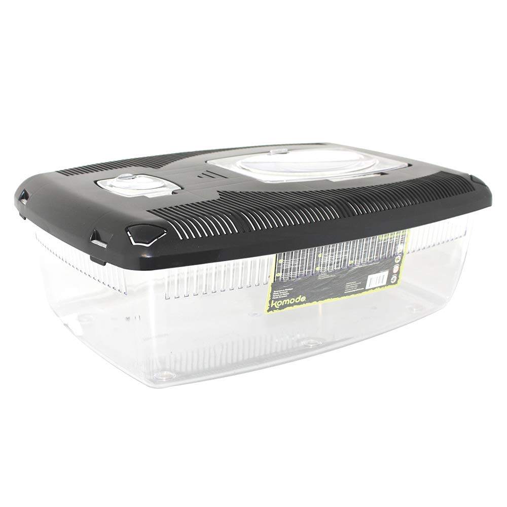 Komodo Plastic Terrarium with Non Slip Feet Well Ventilated & Stackable Vivarium's Reptile Breeding Hatchlings Habitats