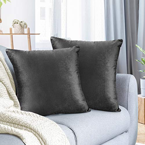 Nestl Throw Pillow Covers, Cozy Velvet Decorative Outdoor Pillow Covers 16 x 16…