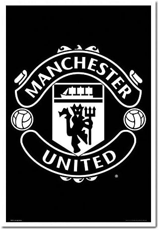 Manchester United Schwarz Weiss Wappen Poster Magnet Pinnwand Weiss Gerahmt 96 5 X 66 Cms 38 X 26 Amazon De Kuche Haushalt