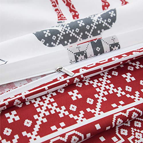 image for Bedsure Christmas Duvet Cover Set, Full/Queen (90×90 inches) - Revers