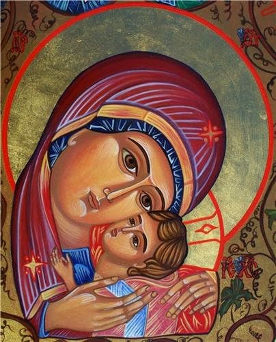 VIRGIN MARY & BABY JESUS PORTRAIT GLOSSY POSTER PICTURE PHOTO christ mother