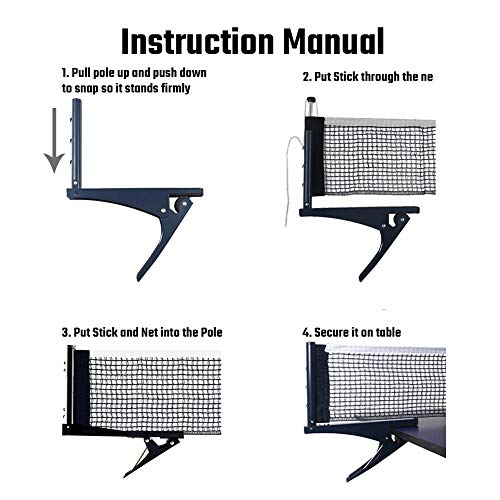 Yiliaw Collapsible Table Tennis Net Professional Steel Pingpong Net Clip Grip Mesh Training Competition Portable Tension Adjustable Post,for Adults & Kids
