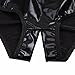 YiZYiF Women's Lace-up Crotchless Panties Faux Leather Brief Underwear Black XX-Large
