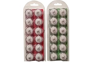 Blue Dot Trading LED Battery Operated Submersible Tea Lights, Red/Green, 24 Pack