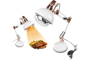 DUEBEL Heat Lamp for Food, Pretzel Warmer, Portable Catering Food Warmer for Buffet, Catering, Restaurant, Parties, Holidays and Entertaining, Concession Stand Supplies (White)