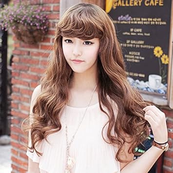 Amazon Com 2013 New Girls Long Hair Fluffy Oblique Bangs
