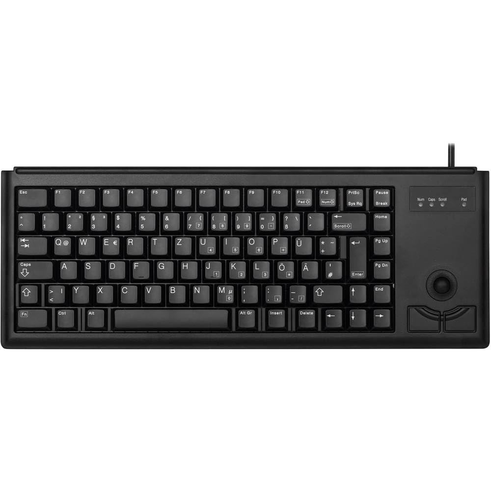 CHERRY G84-4400, Compact Keyboard with Trackball, German Layout (QWERTZ), Wired (USB-Connection), 2 Mouse Keys, Mechanical ML Switches,