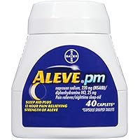 Aleve PM Caplets with Naproxen Sodium, 220mg (NSAID) Pain Reliever/Fever Reducer/Sleep Aid, 40 Count
