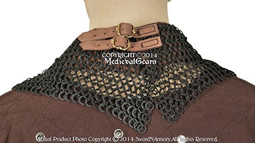 Large Size Medieval Chainmail the Standard Aventail Round Ring Riveted 18G Steel - Image 3