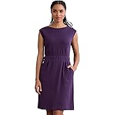 Fair Indigo Women's Organic 100% Cotton Cap Sleeve Pocket Dress