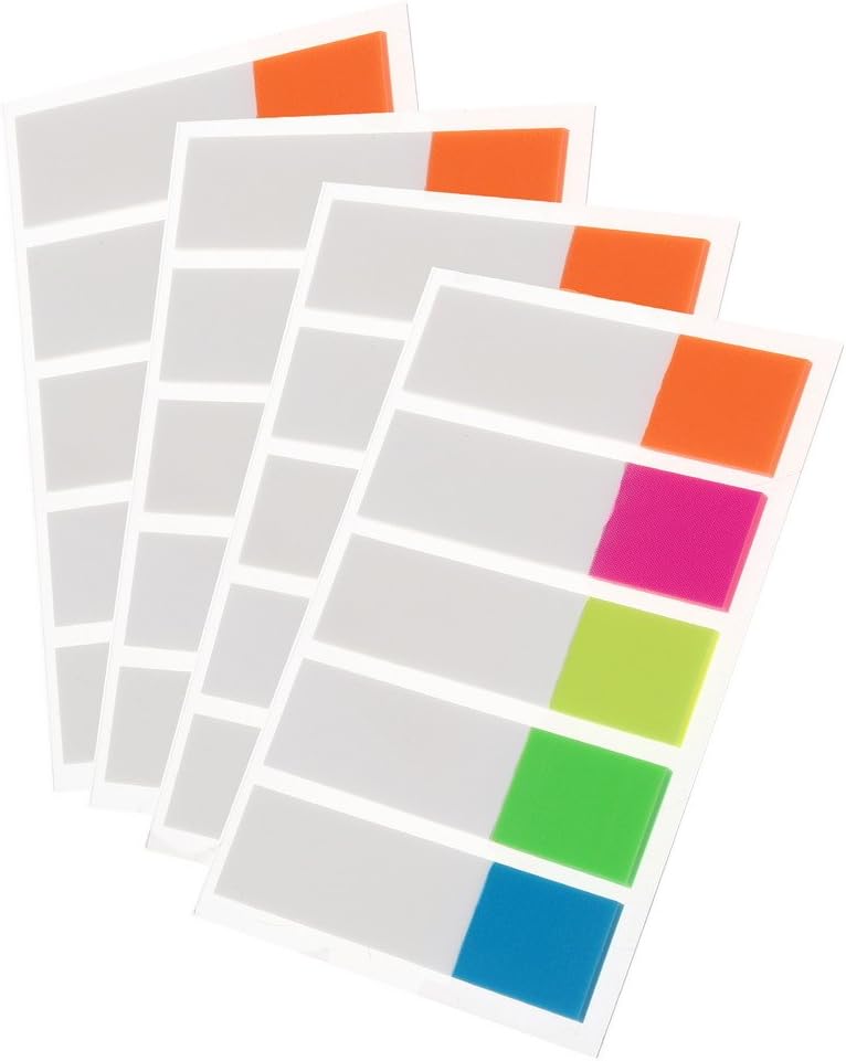 400 Pieces Page Markers, Pengxiaomei Sticky Note Tabs, Neon Colors Adhesive Page Index Tabs Flags : Office Products