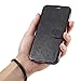WAWO Soft PU Leather Wallet Case for Samsung Galaxy S7 Cell Phone (Black)