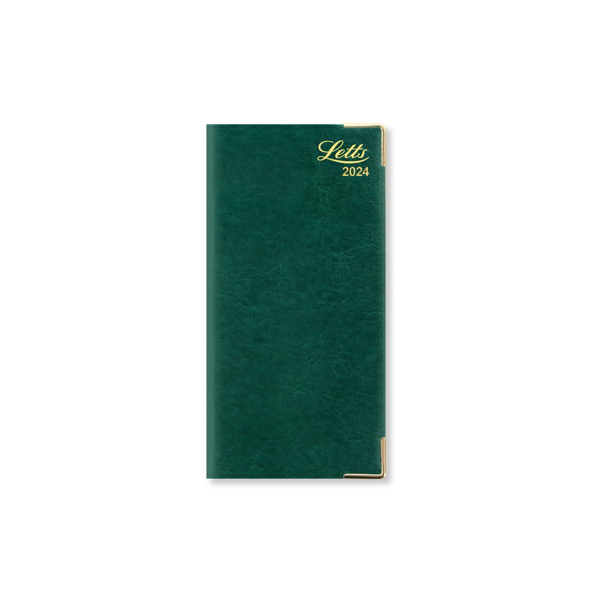 Letts Lexicon Slim vertical (landscape) week to view 2024 diary with appointments - green