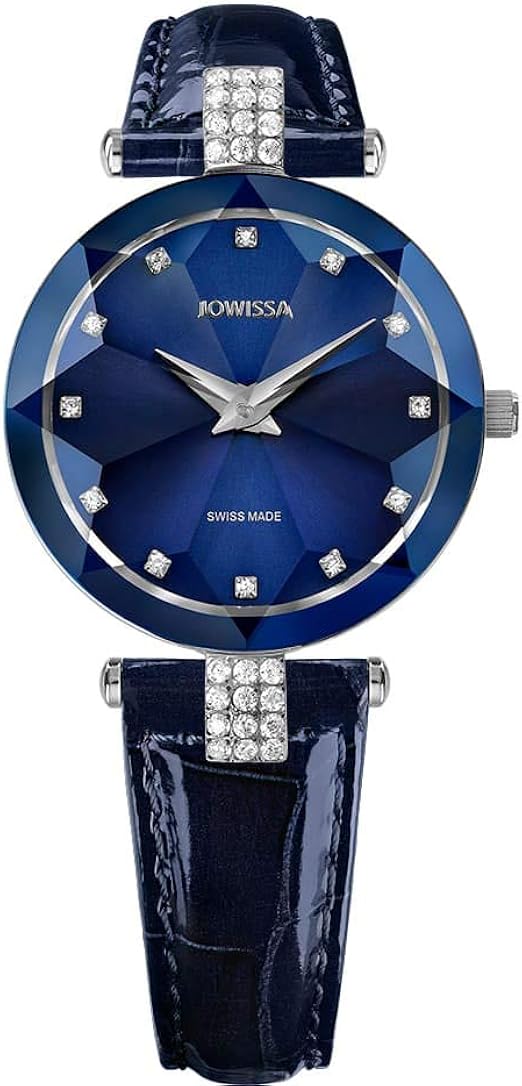 Jowissa Facet Strass Schweizer Damenuhr J5 622 M Blau Silber Amazon De Uhren