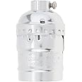 RTNLIT E26 /E27 Vintage Light Socket, Lamp or Fixture Replacement, Edison Lamp Socket Holder Replacement, Industrial Lamp Light Socket Holder (Silver)