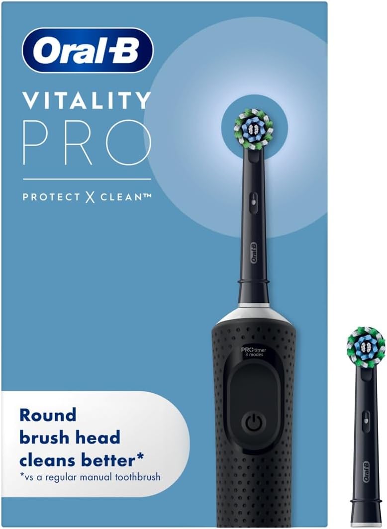 Oral-B Vitality Pro Electric Toothbrush 2 Heads 3 Modes UK Plug Black