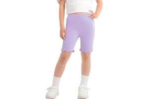 Toddler Girls Bike Shorts Kids Girls High Waist Cartwheel Shorts Summer Breathable Comfy Under Dress Ruffle Leggings