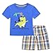 Dailybella Baby Boys Clothes Short Sleeve T-Shirts Shorts Set 2pcs Dinosaur Summer Toddler Outfits Clothing (24M (18-24 Months), Blue)