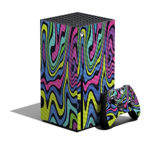 Carbon Fiber Gaming Skin Compatible with Xbox Series X Bundle - Fluorescent - P…