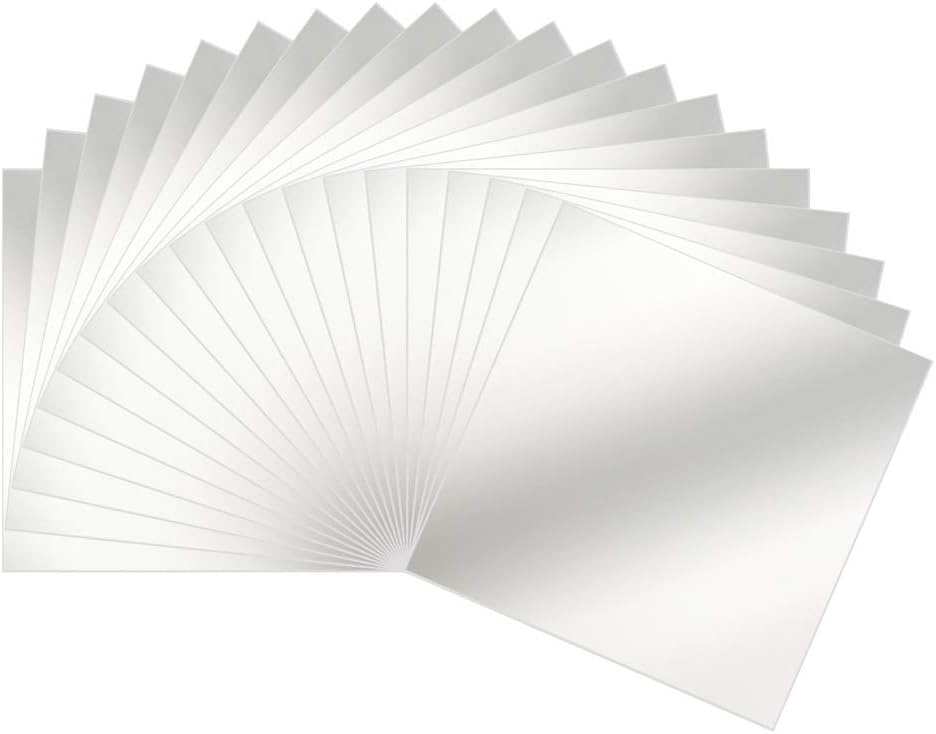 16 Pack Mirror Tile Stickers, ARay Flexible Mirror Wall Stickers DIY Decorative Mirror Lightweight for Home Office(15 * 15 * 1.6CM Silver)