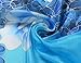 Invisible World Womens 100% Mulberry Silk Scarf Hand Painted Floral Turquoise
