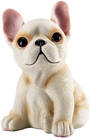 Qianmufan Sitting French Bulldog Statue 6"X4.5", Cute Shape, Best Gift Choice (Cream)