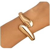 Quivox Chunky Gold Bracelets for Women Trendy Statement Bracelet Vintage Geometric Waterdrop Cuff Bracelet Simple Everyday Bangles Trendy Prom Jewelry