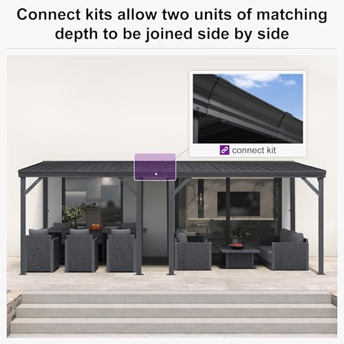 PURPLE LEAF 10'x13.5' Wall-Mounted Gazebo Review: Iron Roof Patio Cover image 22