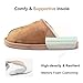 KISS GOLD(TM Womens Slipper, Slip-On House Slipper Cozy Fleece Bedroom Slippers Khaki