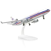 QIYUMOKE MD-11 American 1/300 Diecast Metal Airplane Model with Stand | MD -11 Alloy Airplane Model for Adult(N1753) -8.3 inches Aircraft Model for Aviation Enthusiasts Gifts, Display Decorations