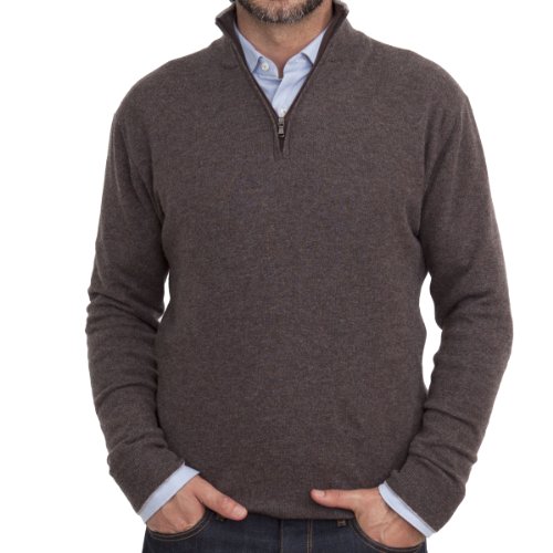100% CASHMERE QUARTER-ZIP SWEATER. MADE IN ITALY. M20