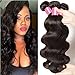 Sunber Hair Unprocessed Raw Virgin Brazilian Body Wave Black, Long Lasting Real Brazilian Wavy Hair Extensions Virgin Human Hair, Mixed Length 12 14 16inches