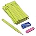 ALLY Tools 24 PC Neon Green Carpenter Pencil Kit with Printed Metric/Inch Ruler INCLUDES Sharpener and Pink Eraser Ideal For Precision Marking on Wood, Stone, and Concrete