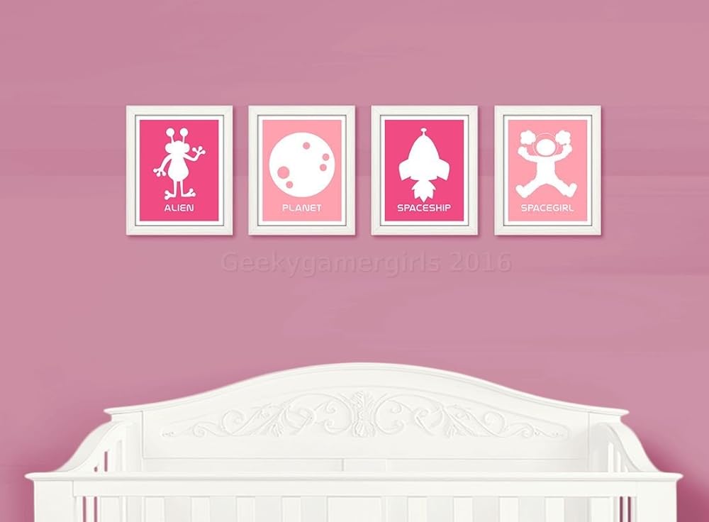 girl space themed nursery