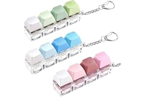 Mucalam Quiet Fidget Toy-Keyboard Fidget Toy 3-Pack Clicky, Creamy& Silent Stress Relief Fidget Clicker Keychain