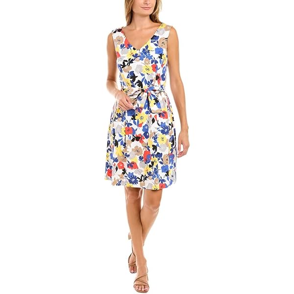 Anne Klein Womens Floral A-Line Dress, 16, Blue at Amazon Women's Clothing store Anne Klein Womens Floral A-Line Dress, 16, Blue at Amazon Women's Clothing store