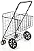 Folding Shopping Cart with Double Basket- Jumbo Size 150 lb Capacity Black, Grocery Shopping Made Easy w/ Spinning Wheels