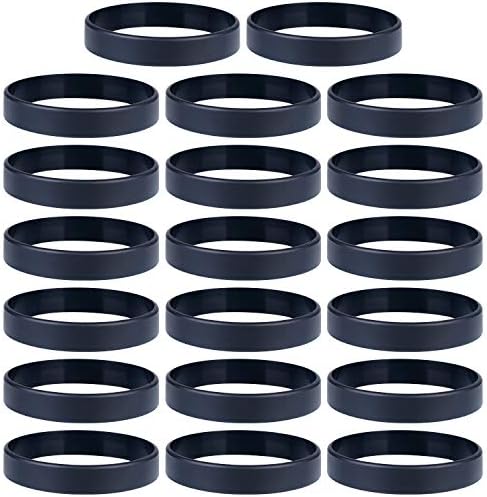 20 PCS Silicone Bracelets Black Rubber Wristbands
