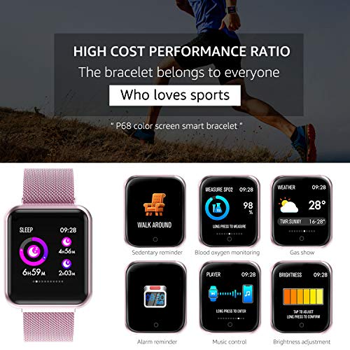 EarnCore Pulsera Inteligente a Prueba de Agua con Bluetooth - Rastreador de Ejercicios para Hombres y Mujeres para Android iOS...