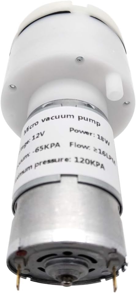 12V vacuum pump, miniature negative pressure pump diaphragm pump vacuum adsorption, 65KPA vacuum degree 16LPM flow: Home Improvement
