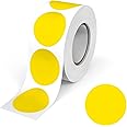 2 Inch Round Labels Permanent Color-Code Dot Stickers, 500 Per Roll, Yellow
