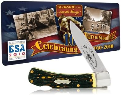 Uncle Henry Schrade 5UHBSAT Bruin Lockback Knife with Boy Scouts of America 100th Anniversary Collector's Tin