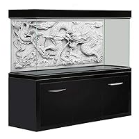 Amakunft 36" x 16" Aquarium Background HD Grey Dragon Double Sides Fish Tank Decoration (Various Sizes, Size Customizable)