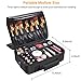 Makeup Train Cases, MelodySusie Travel Makeup Organizer Bag Cosmetic Storage Cases 3 Layers with Adjustable Shoulder Strap