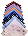 MENDENG Mens 10 Pack Assorted Cotton Polka Dots Pocket Square Handkerchief Hanky