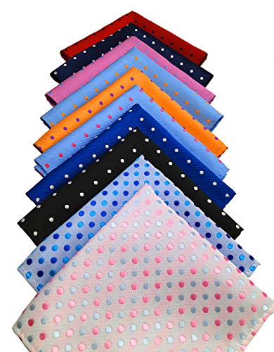 MENDENG-Mens-10-Pack-Assorted-Cotton-Polka-Dots-Pocket-Square-Handkerchief-Hanky