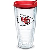 Tervis Made in USA Double Walled NFL Kansas City Chiefs Insulated Tumbler Cup Keeps Drinks Cold & Hot, 24oz, Primary Logo