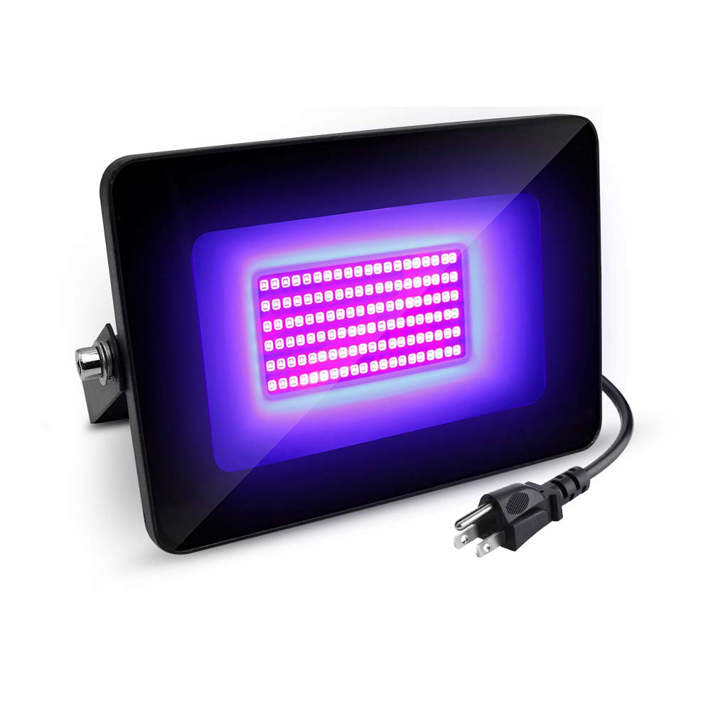 UV LED Flood Light, 30W High Power UV Black Lights with US Plug (3.3ft Cable), 395nm-405nm IP66 Waterproof, for Blacklight Party Supplies, Stage Lighting, Aquarium, Glow in The Dark